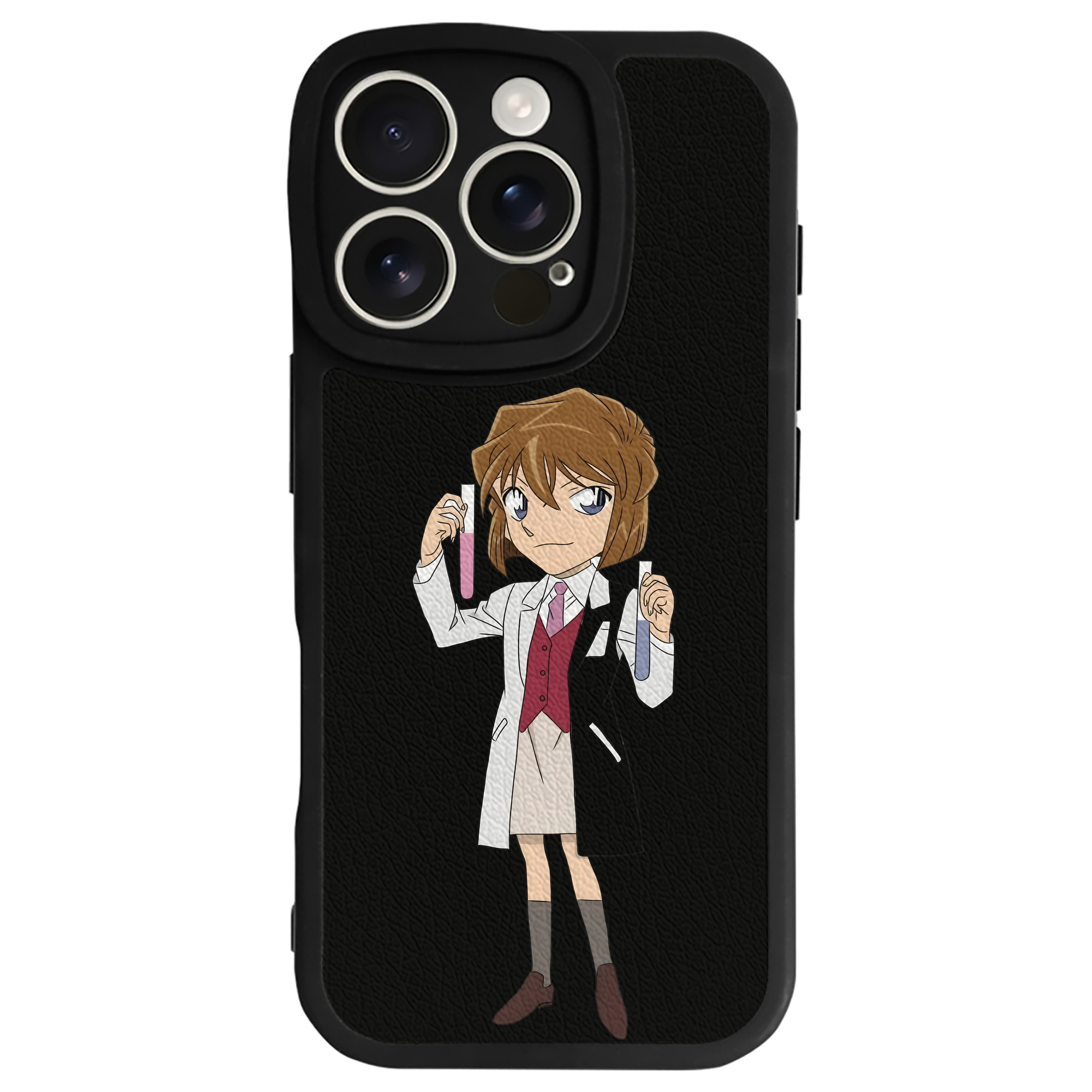 （画像用） 名探偵コナン 灰原 哀 はいばら あい Detective Conan Anita Hailey、Vi Graythorn Haibara Ai 【iPhone 16シリーズ対応】シリコンスマホケース（レザー調） 材質：シリコン